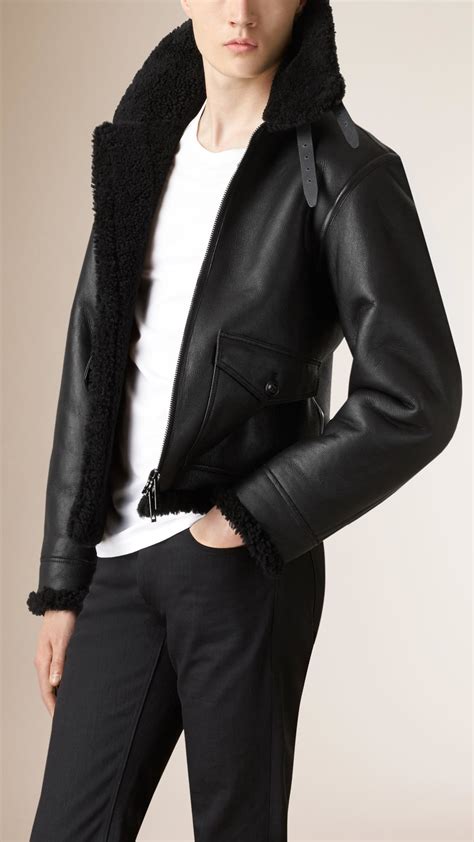 mens burberry shearling jacket|Burberry men's shearling jacket.